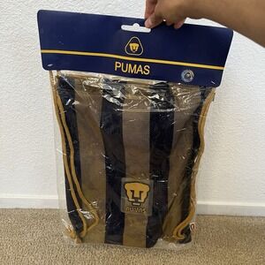 VTG FMF Pumas UNAM Official Mexico Drawstring Gym Soccer Cinch Bag Gold 2000s